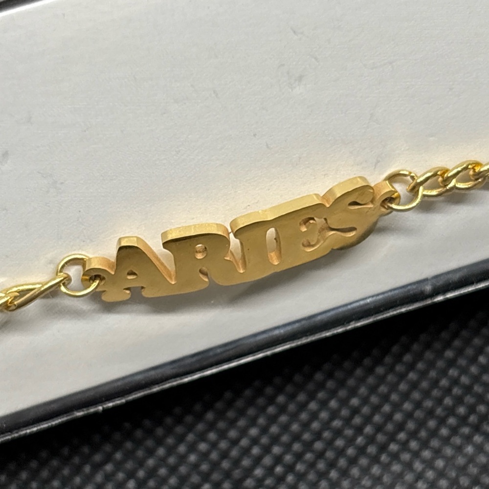 Gold Aries Zodiac Bracelet